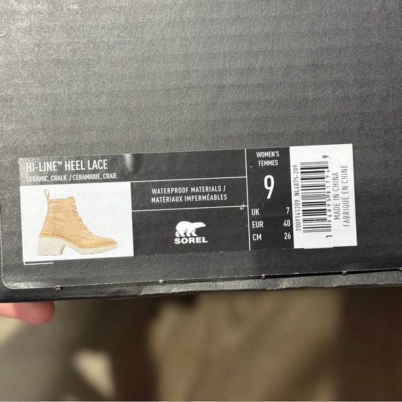 Sorel‎ HI-LINE Heel Lace up Ceramic Chalk tan women's size 9 NWB - Picture 2 of 2